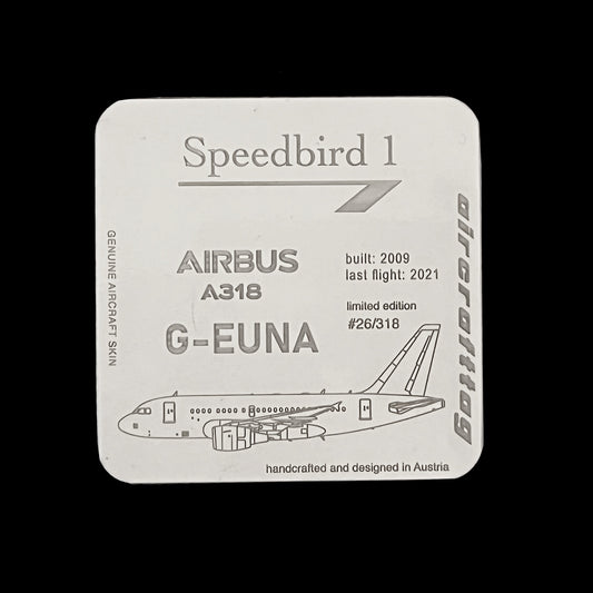 Glasuntersetzer - Airbus A318 - Speedbird 1 - G-EUNA - British Airways