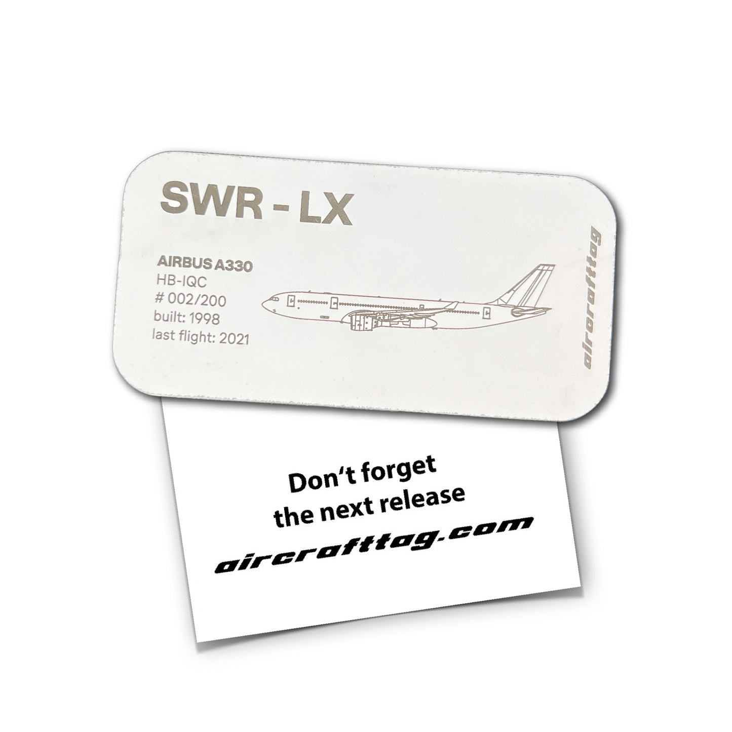 Magnet - Airbus A330 - Swiss - HB-IQC  - white "HISTORY COLLECTION"