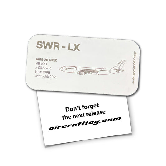 Magnet - Airbus A330 - Swiss - HB-IQC  - white "HISTORY COLLECTION"