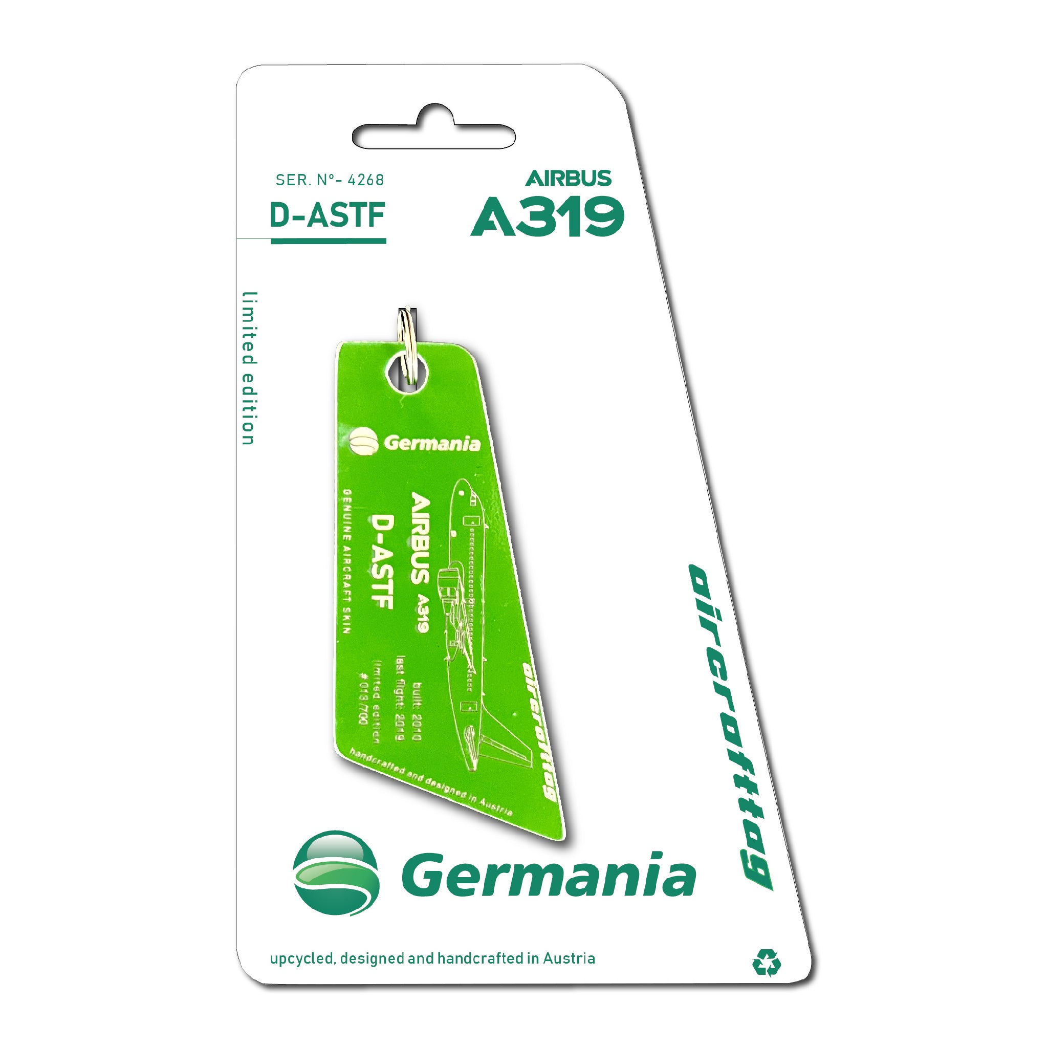 Airbus A319 - D-ASTF - Germania aircrafttag - plane skin – Aircrafttag