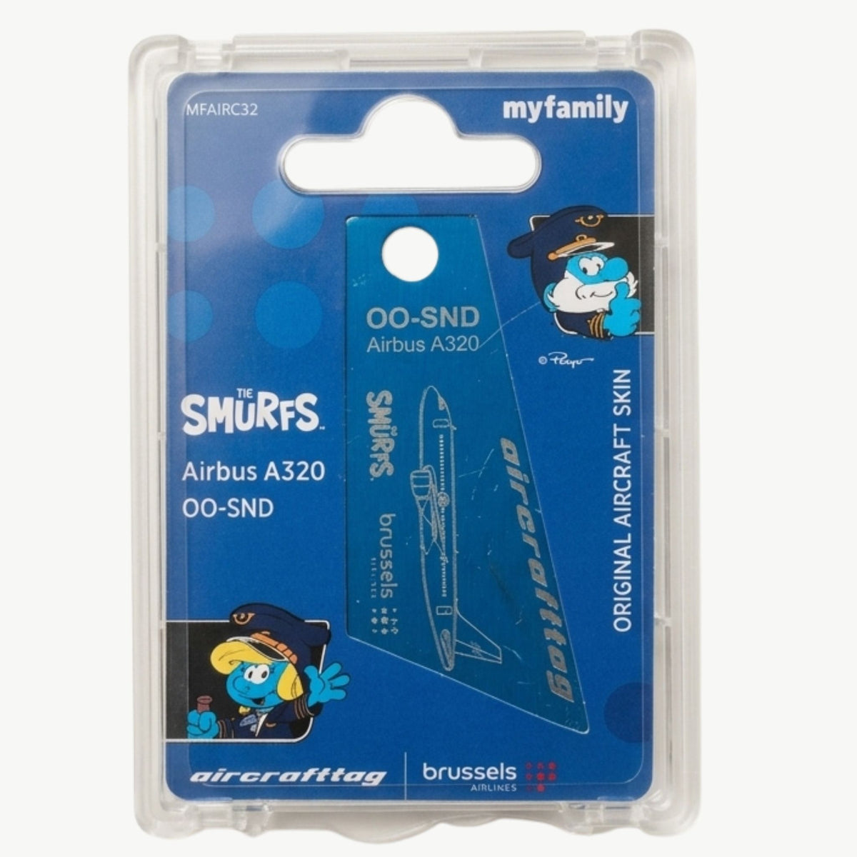 Aircrafttag Mini - Brussels "SMURFS" - A320 - OO-SND