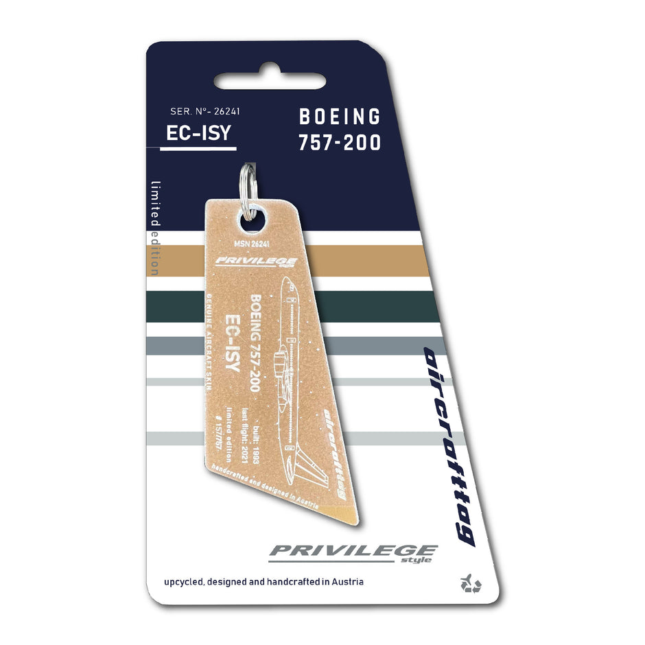 Lockheed Jet Tag Aircrafttag - handcrafted from original aircraft skin