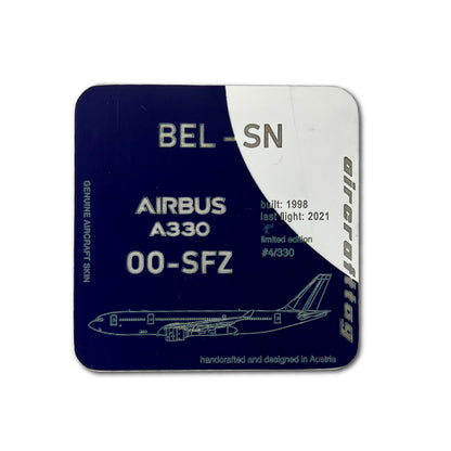 Glasuntersetzer - Airbus A330 - OO-SFZ - Brussels Airlines