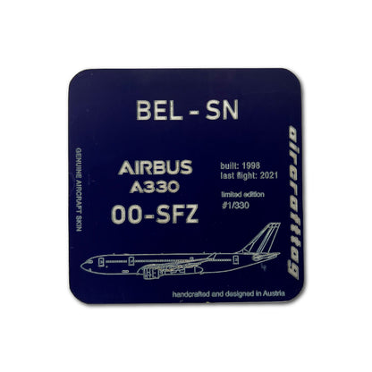 Glasuntersetzer - Airbus A330 - OO-SFZ - Brussels Airlines