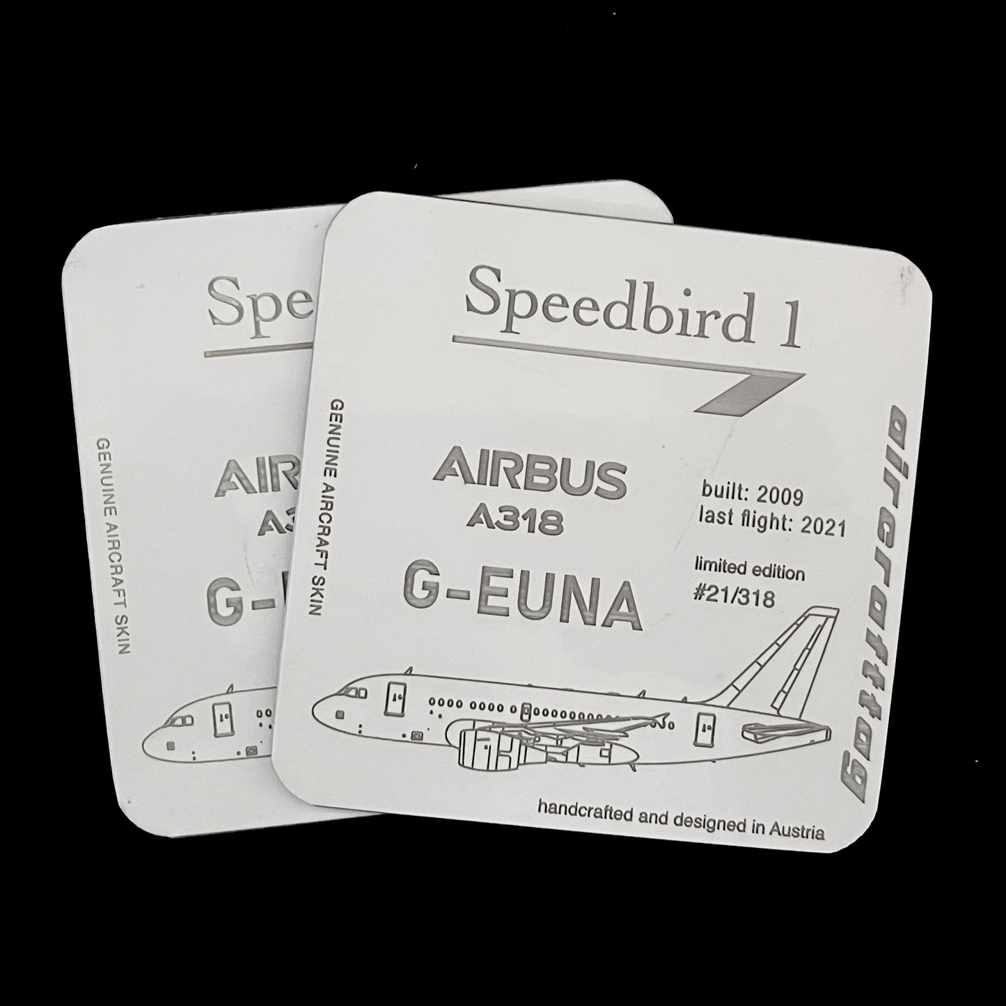 Glasuntersetzer - Airbus A318 - Speedbird 1 - G-EUNA - British Airways