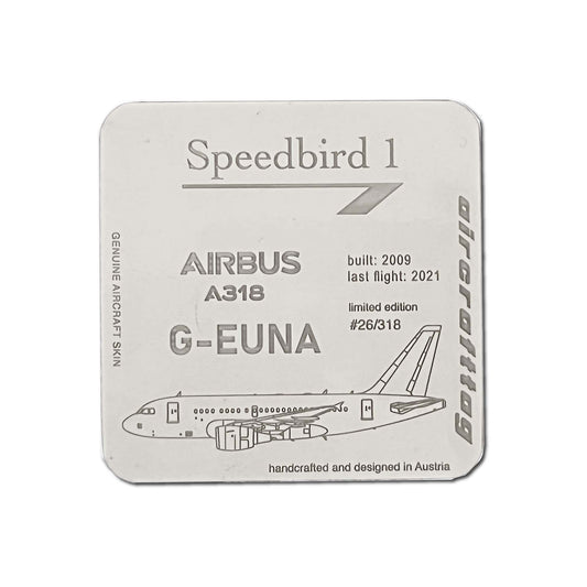 Glasuntersetzer - Airbus A318 - Speedbird 1 - G-EUNA - British Airways