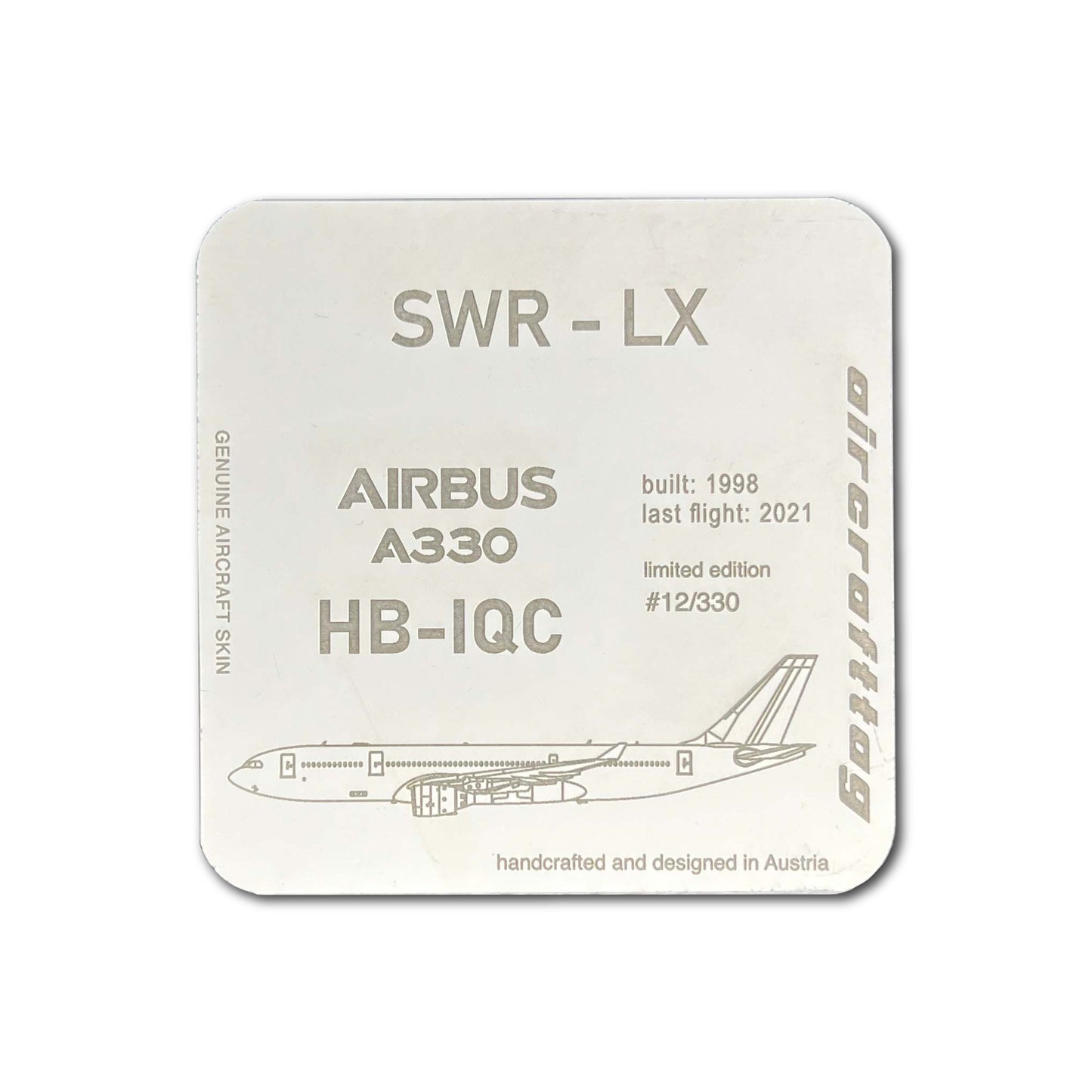 Coaster - Airbus A330 - HB-IQC  - SWISS "HISTORY COLLECTION"