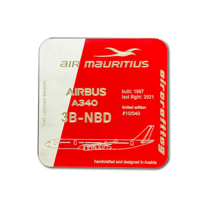 Glasuntersetzer - A340 - 3B-NBD- Air Mauritius