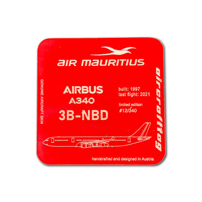 Glasuntersetzer - A340 - 3B-NBD- Air Mauritius